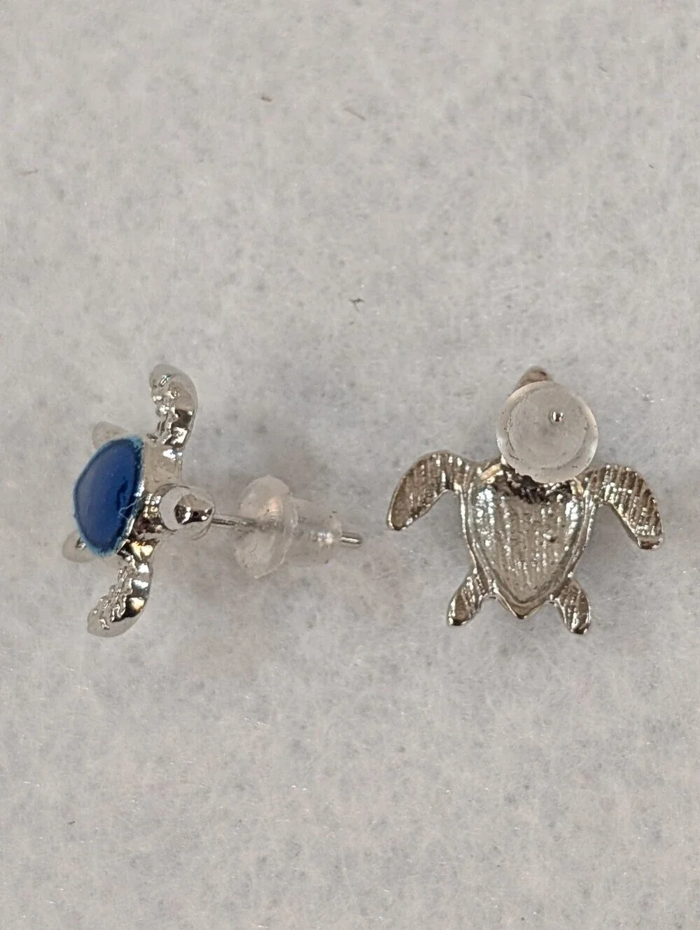 Sea Turtle Earrings With Blue Shell